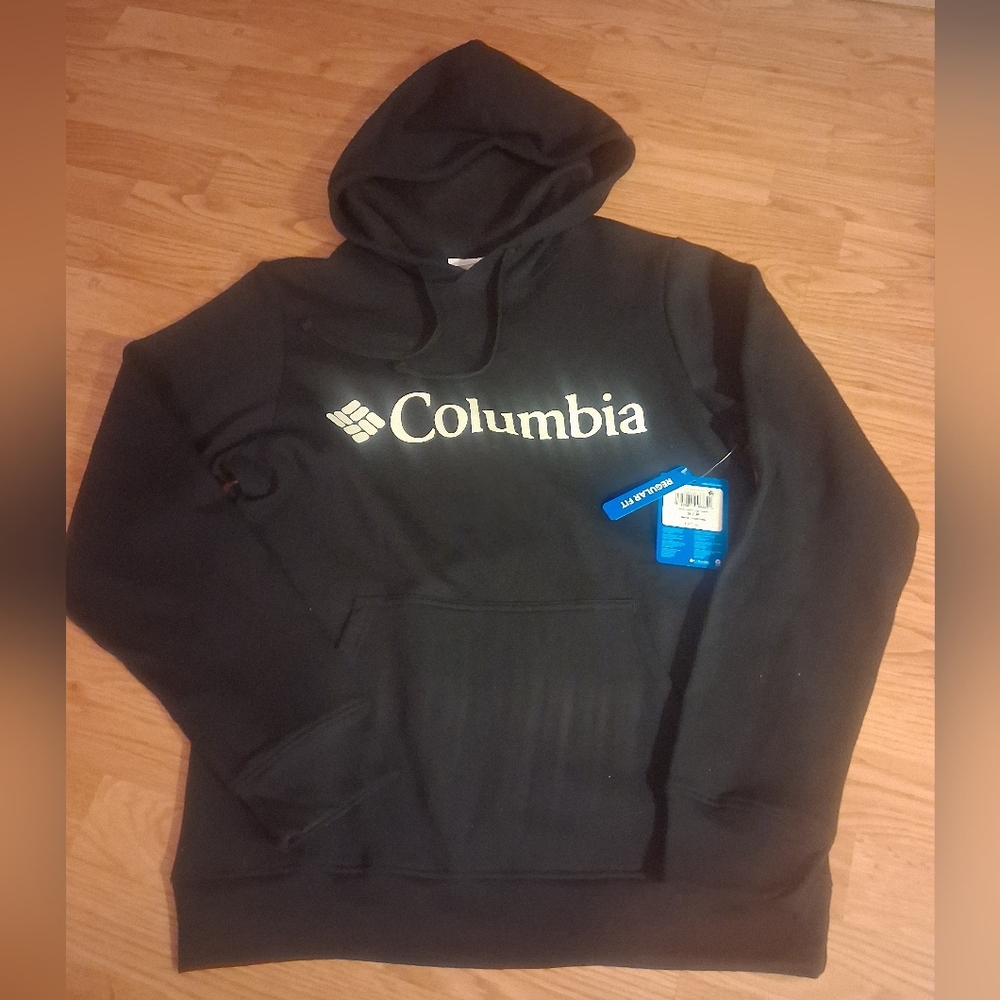 Columbia NWT Mens Hooded Sweatshirt, Hoodie Black, Sz S MSRP $47